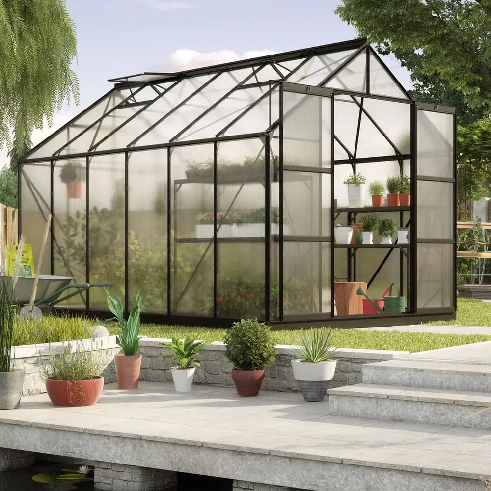 Vitavia Gewächshaus "Uranus 9900",schwarz,9,9 m2