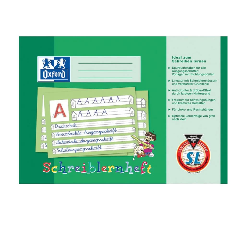 OXFORD Schulheft Schreiblernheft A4 quer 16 Blatt