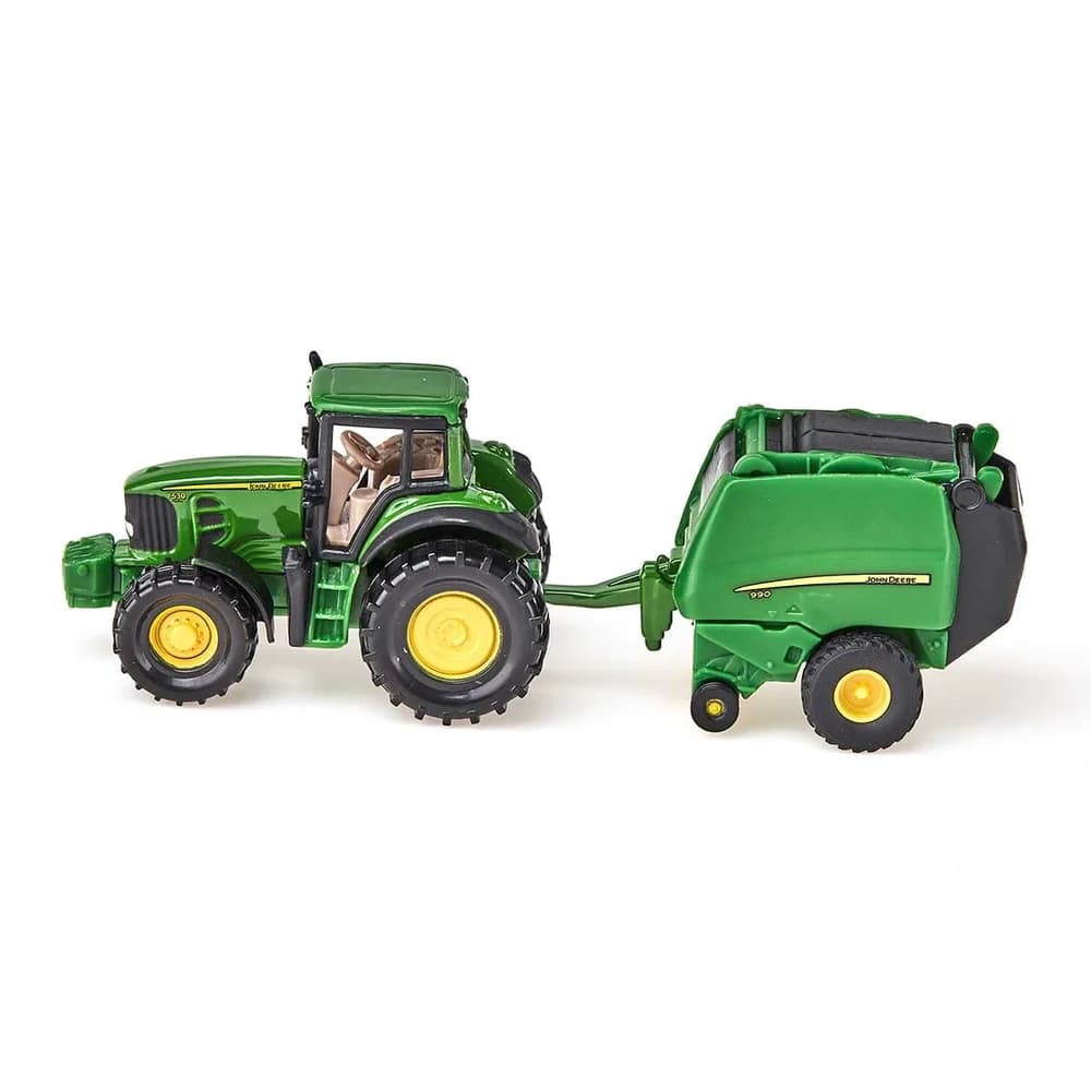 Siku Modelltraktor siku John Deere 7530 mit Ballenpresse 990 grün