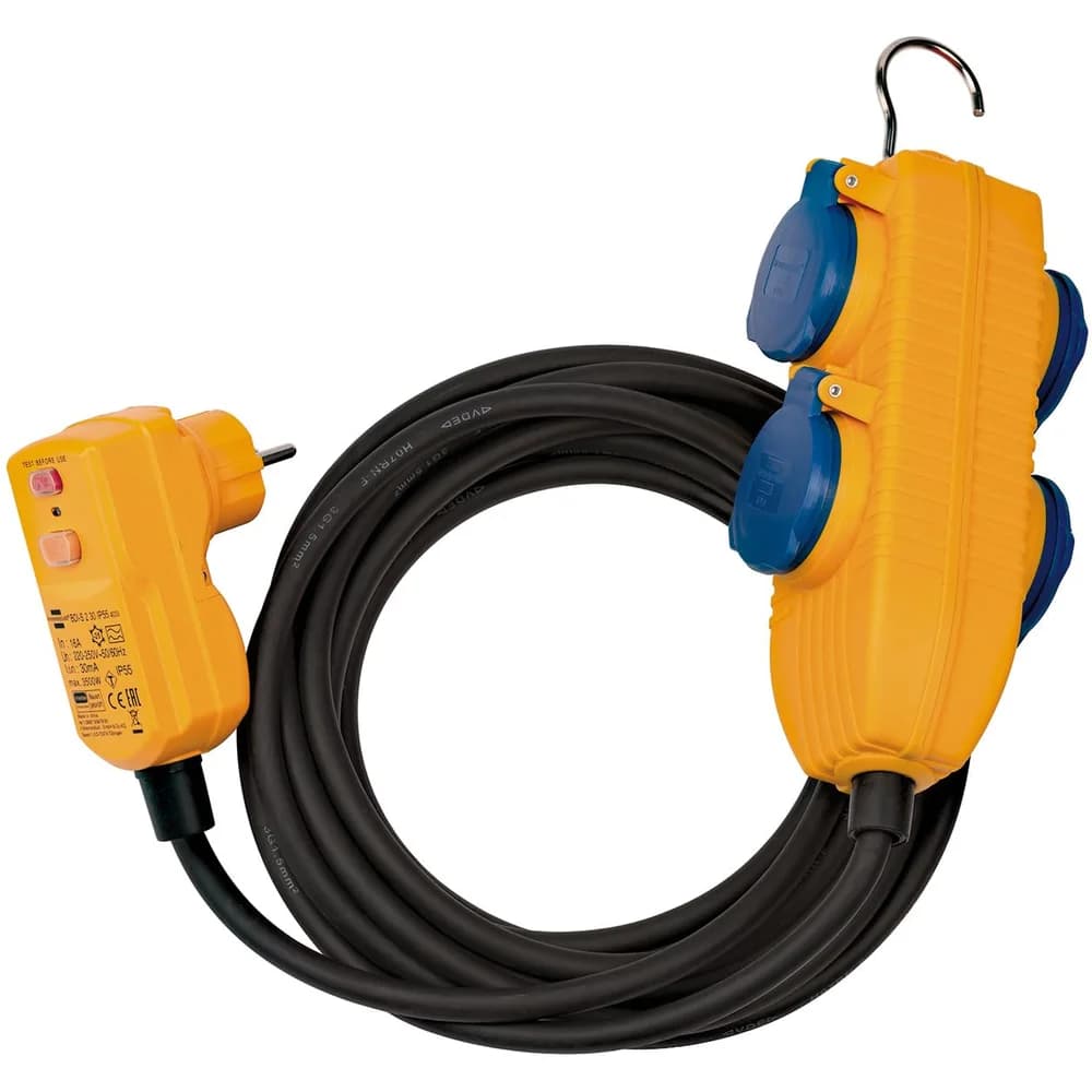Schutzadapterkabel brennenstuhl FI IP 54 mit Powerblock 5m H07RN-F3G1,5