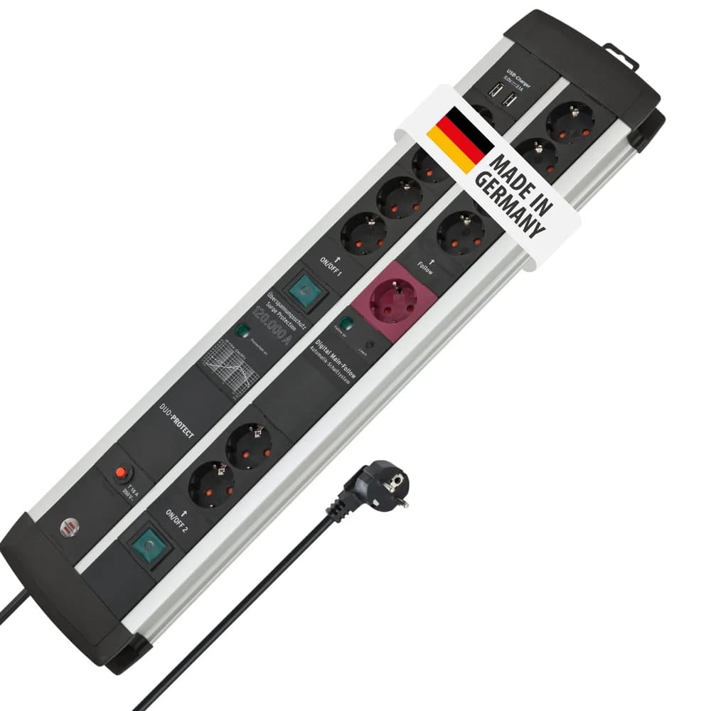 Brennenstuhl Premium-Protect-Line Duo 11-fach, Master/Slave, 2x USB