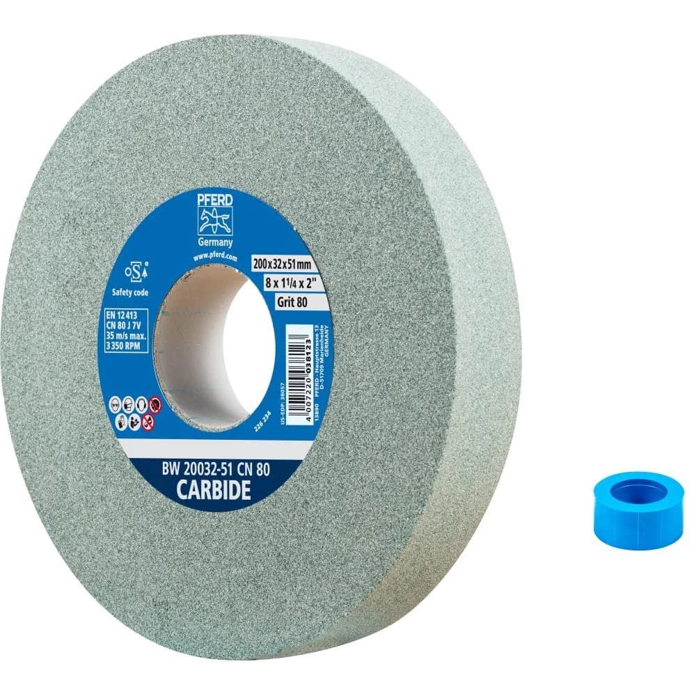 PFERD TOOLS Schleifbockscheibe Ø 200x32 mm Bohrung-Ø 51 mm SiC80 für harte Materialien z.B. Hartmetall