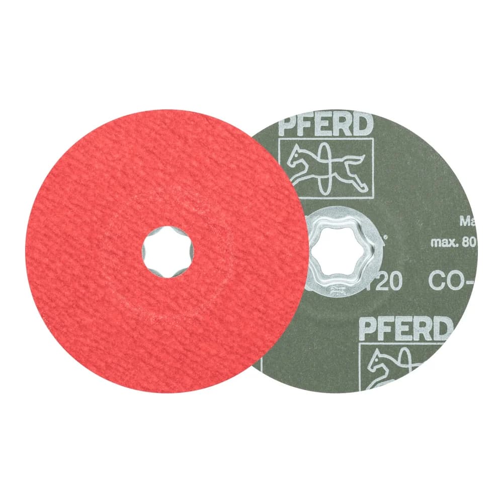 PFERD TOOLS COMBICLICK Keramikkorn Fiberscheibe Ø 125 mm CO-COOL120 für Edelstahl (5)