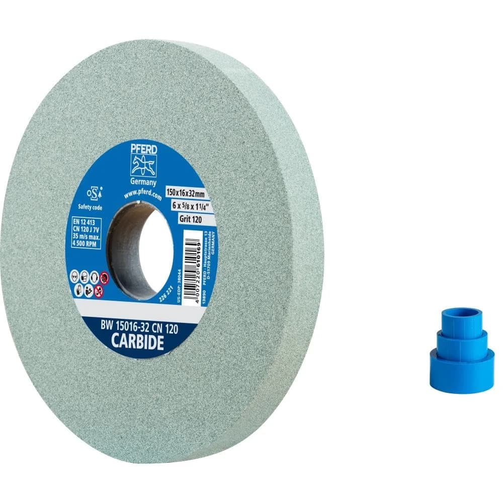 PFERD TOOLS Schleifbockscheibe Ø 150x16 mm Bohrung-Ø 32 mm SiC120 für harte Materialien z.B. Hartmetall