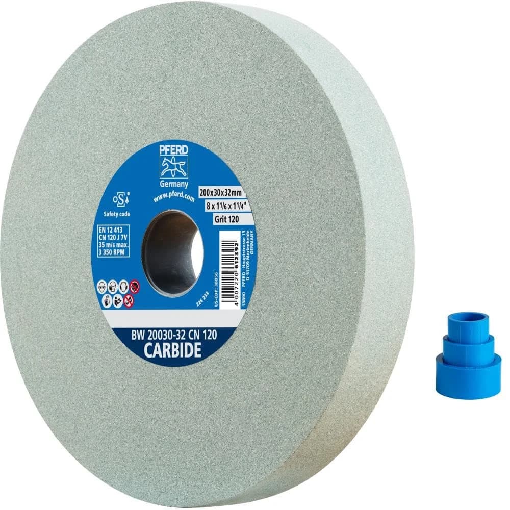 PFERD TOOLS Schleifbockscheibe Ø 200x30mm Bohrung-Ø 51 mm SiC120 für harte Materialien z.B. Hartmetall