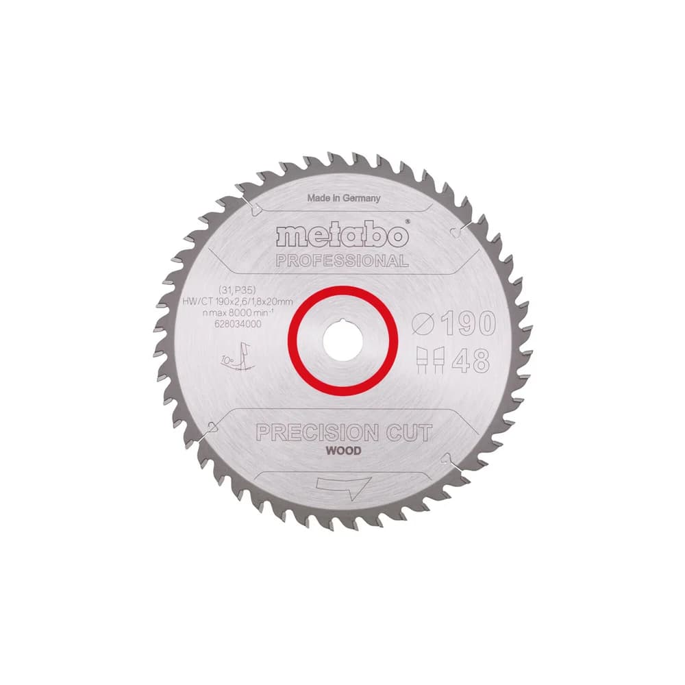 Metabo Sägeblatt "precision cut wood - professional"190x2,6/1,8x20Z48 WZ 10°