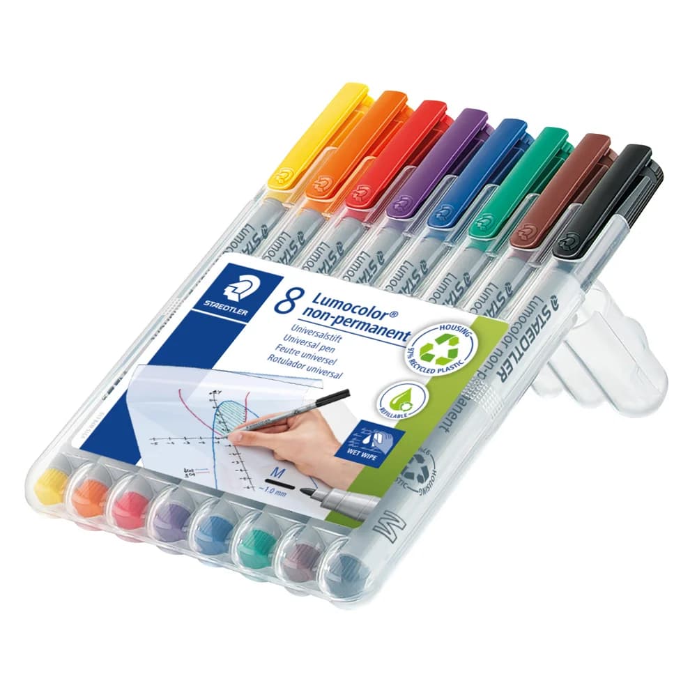 STAEDTLER Folienstift Lumocolor non-permanent 8er Etui/ sortiert Inh.8 315 WP8