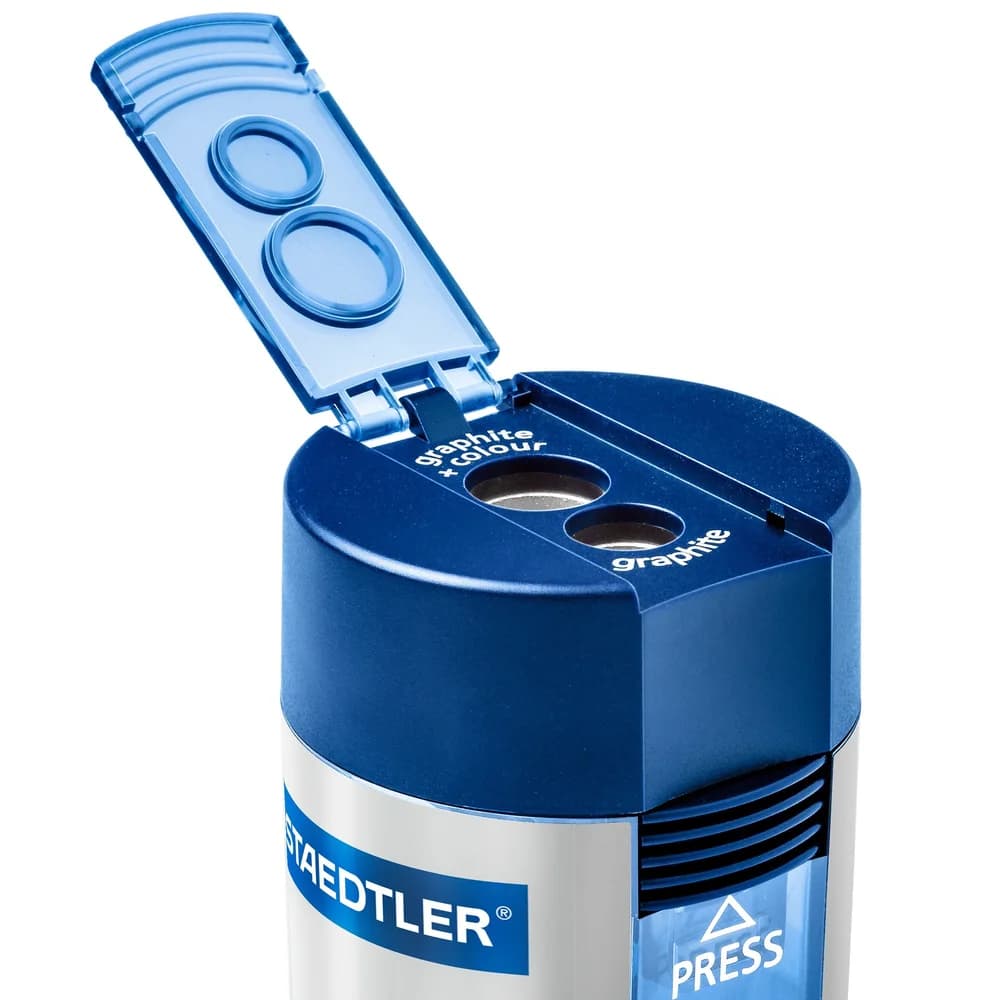 Staedtler 512 001 Anspitzer Manueller Bleistiftspitzer Blau, Silber