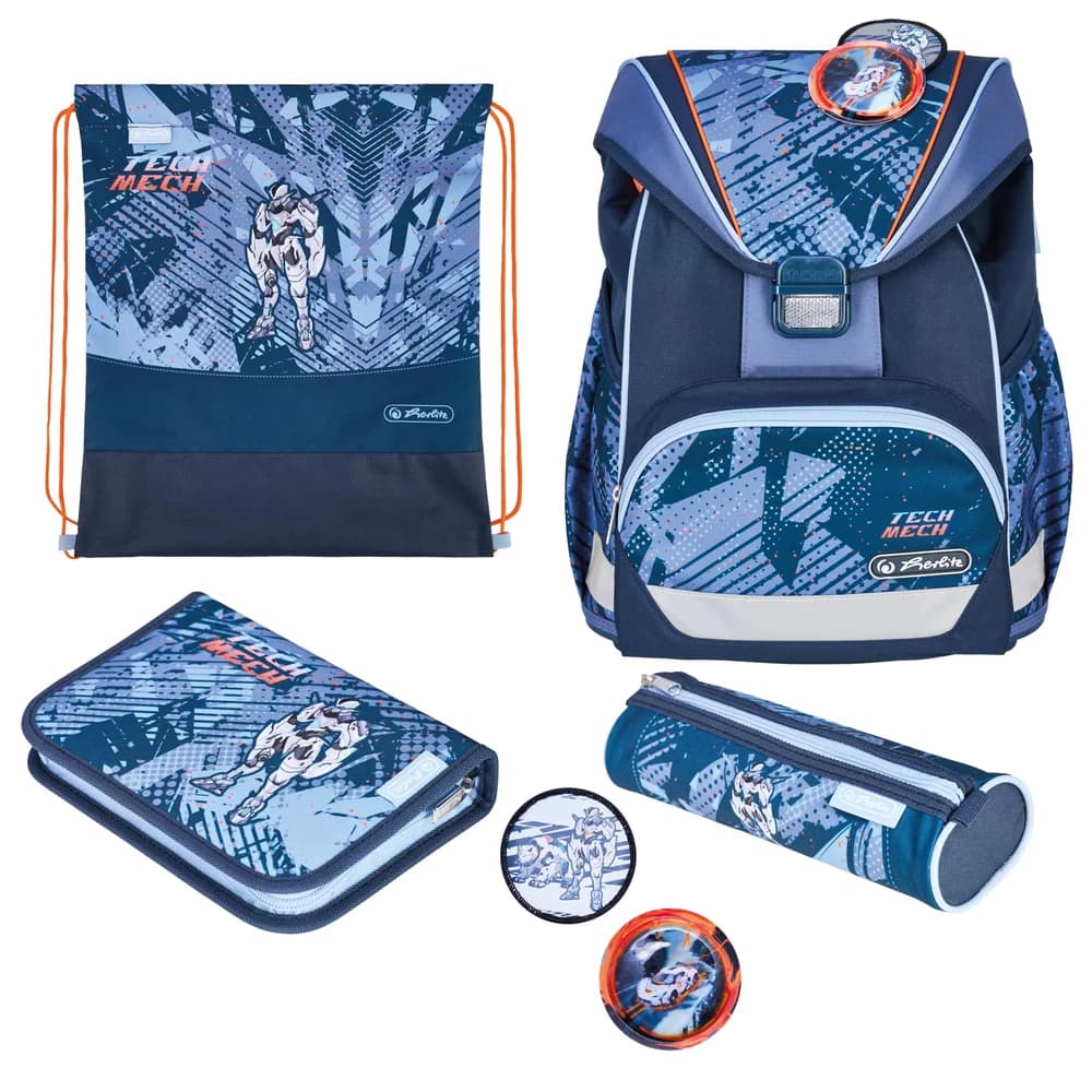 Herlitz Schulranzen UltraLight Plus TechMech - Blau/Orange