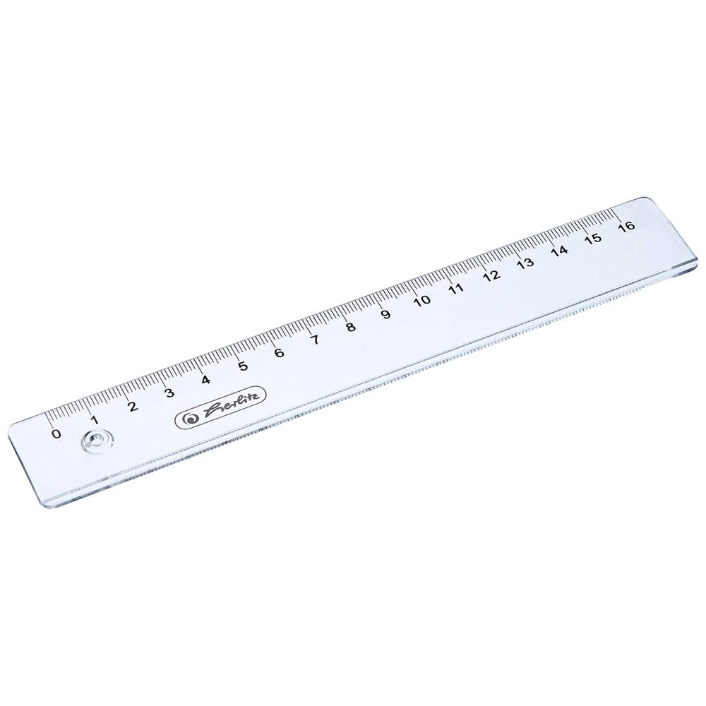 Herlitz Lineal 8700601 Lineal Schreibtisch-Lineal 160 mm Kunststoff Transparent