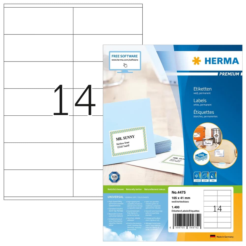 Herma, Etiketten, Universal Etiketten A4