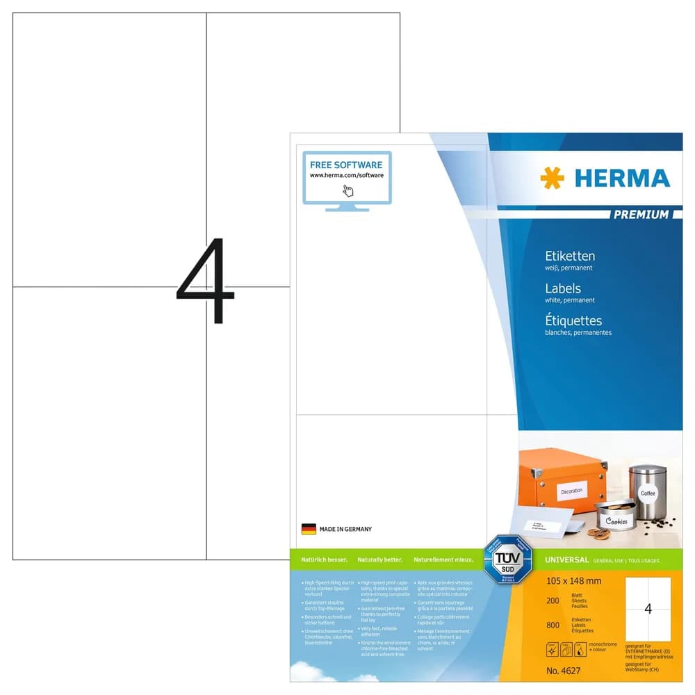 Herma, Etiketten, Versandetiketten A4