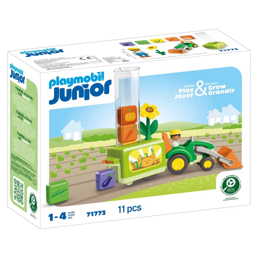 PLAYMOBIL 71773 JUNIOR Traktor mit lustiger Pflanzmaschine