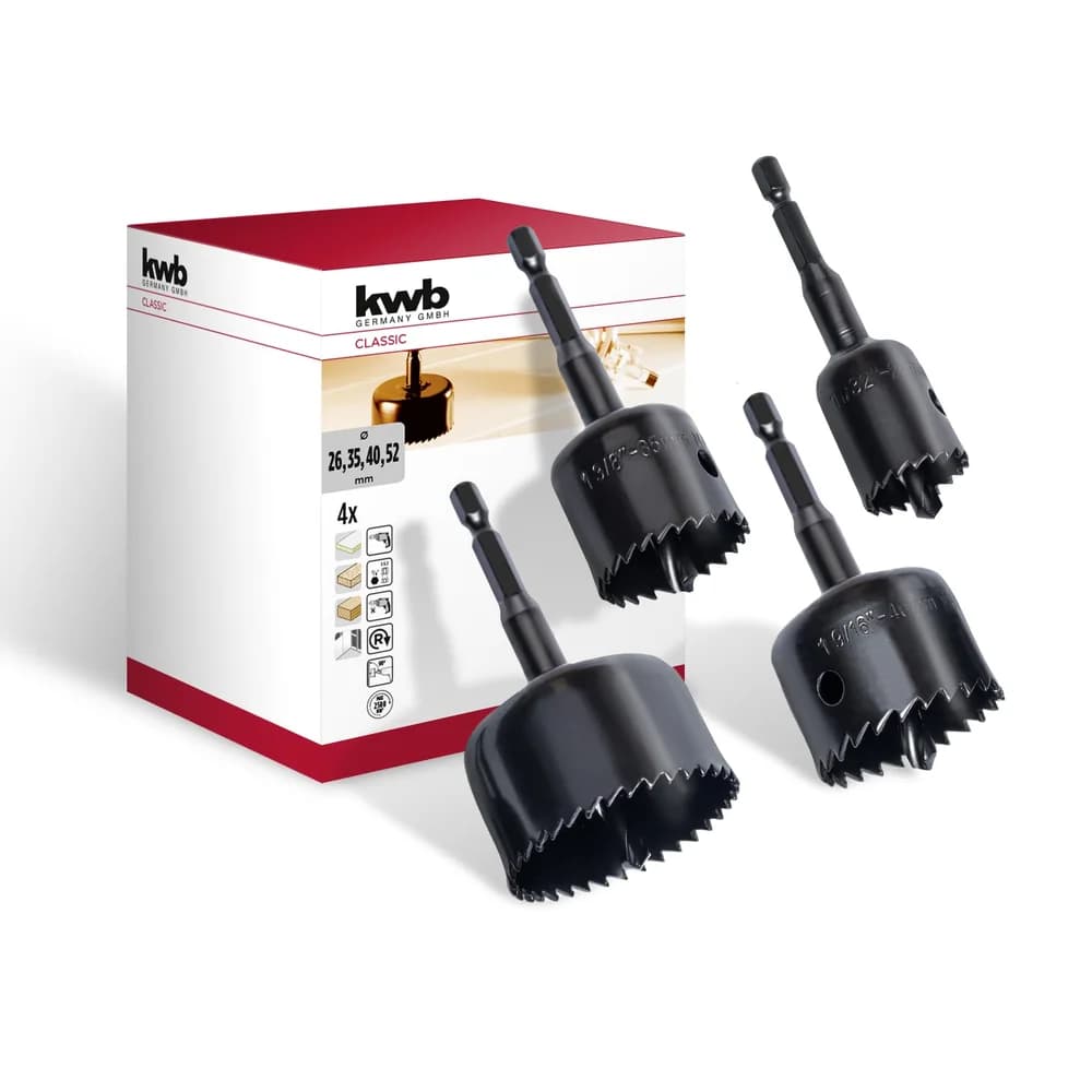 kwb 497900, Set, Akkuschrauber, Holz, Schwarz, 26,35,40,52 mm, Sichtverpackung