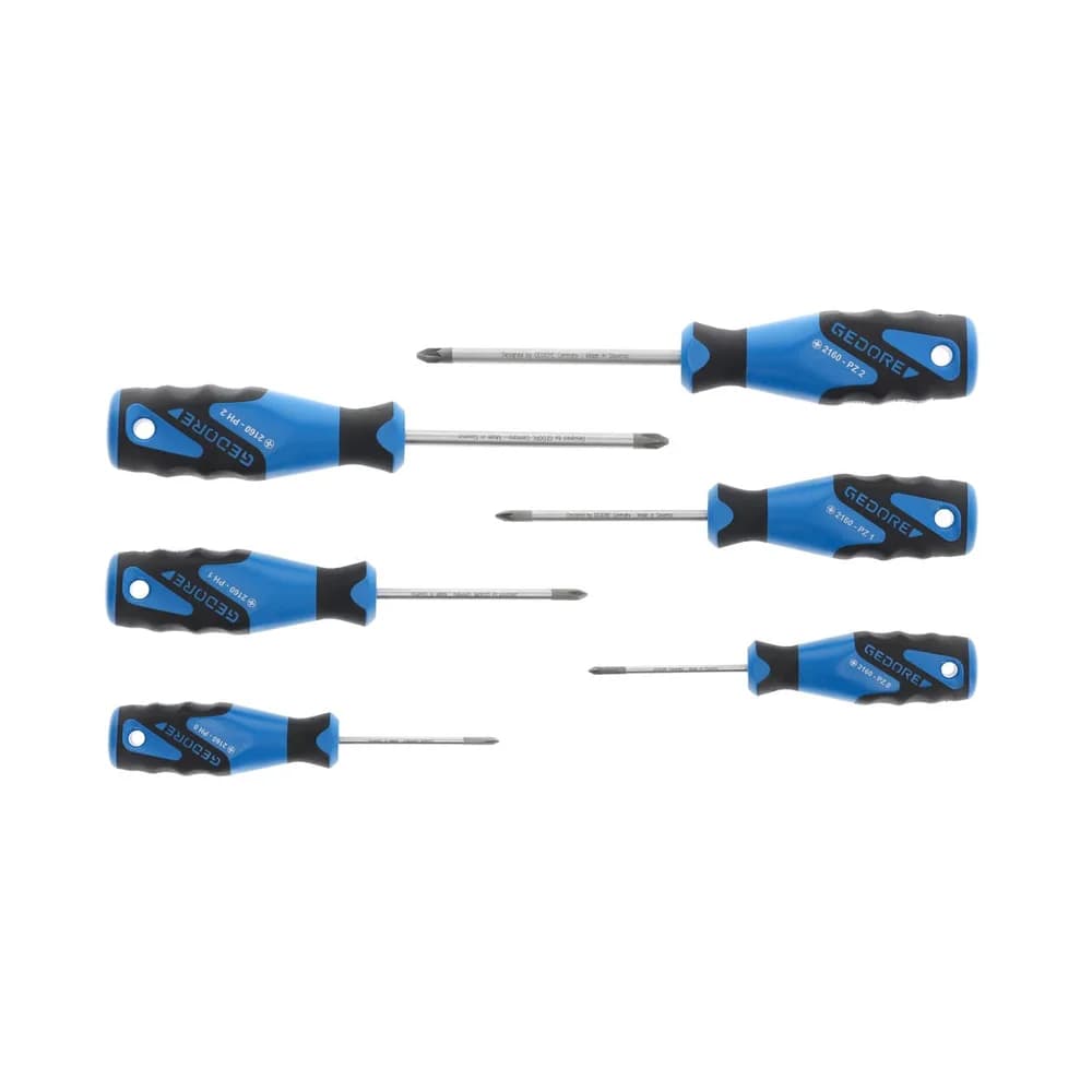 Gedore 2160 PHZ-06 3K-Schraubendreher-Satz 6-teilig PH+PZ 0-1-2