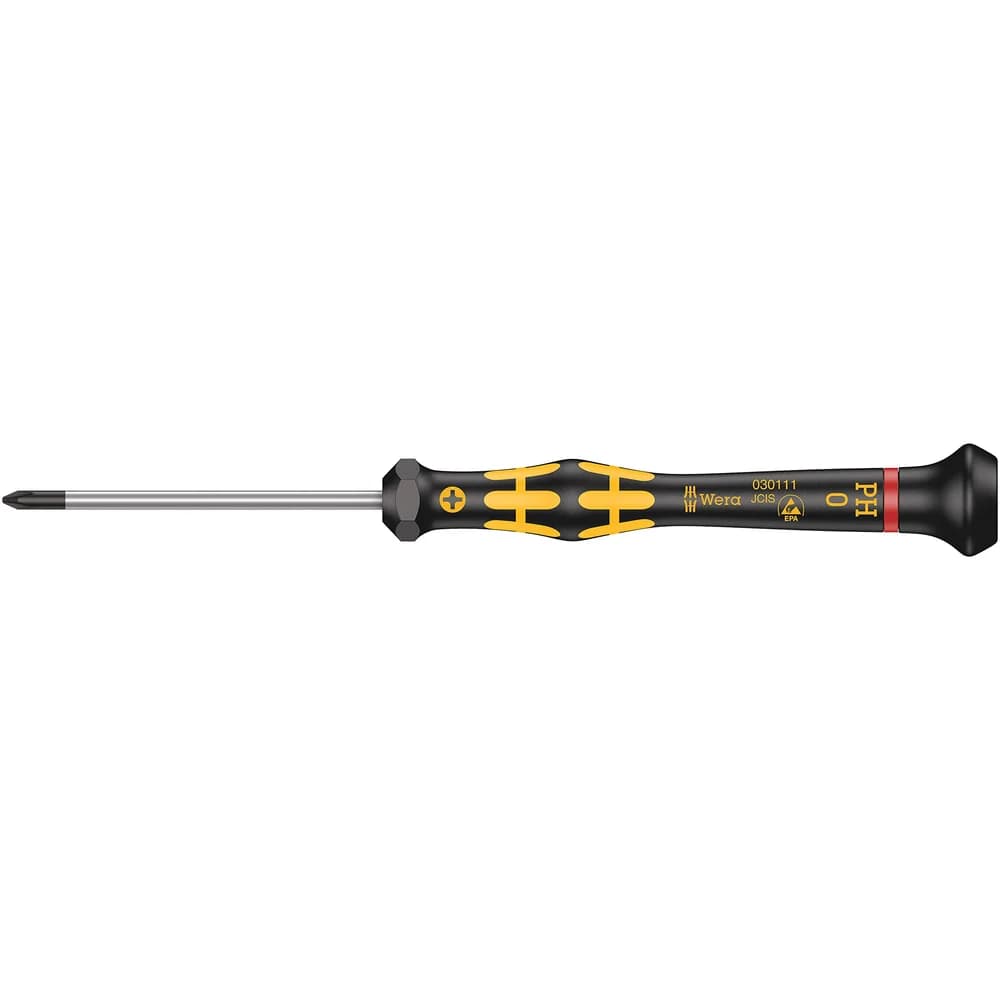 WERA 05030111001 - Schraubendreher Kraftform Micro, Kreuzschlitz (PH), 0