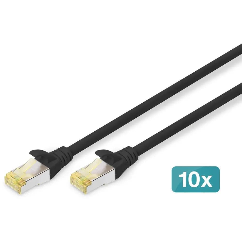 patch cable - 5 m - black - Schwarz - 5m
