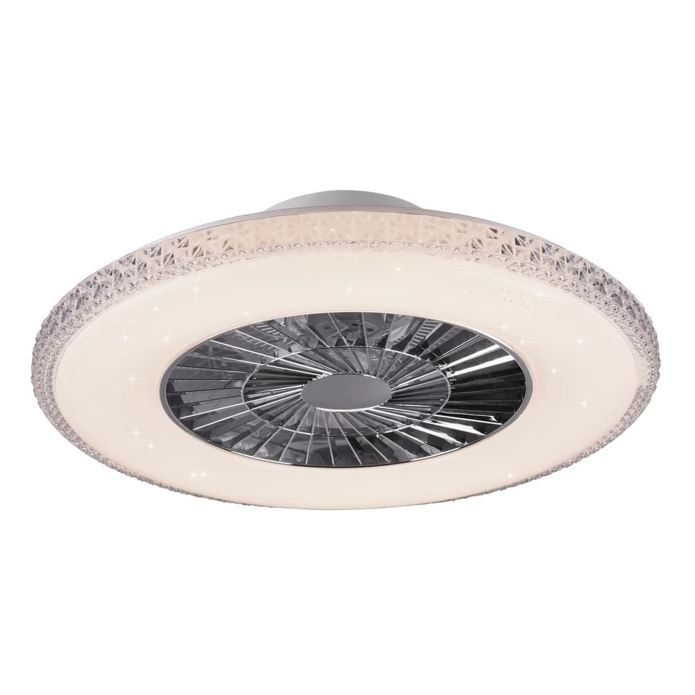 LED Deckenventilator HARSTAD Chrom Ø 60cm - R62412106 - Silber
