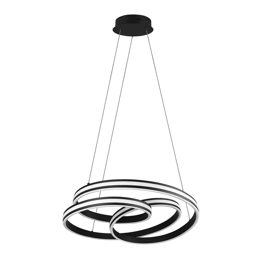 Trio LED-Pendelleuchte schwarz ́gedreht ́ , schwarz , Maße (cm): H: 150 Ø: 60