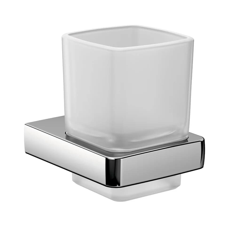 Emco Trend Glashalter 022000100 chrom, Kristallglas satiniert