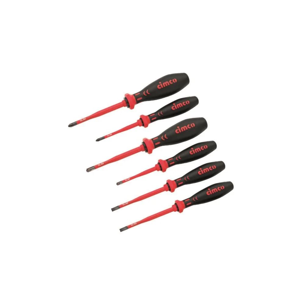 CIMCO 117852 - VDE-Kreuzschlitz-Schraubendreher-Sortiment SLIM, 6-teilig