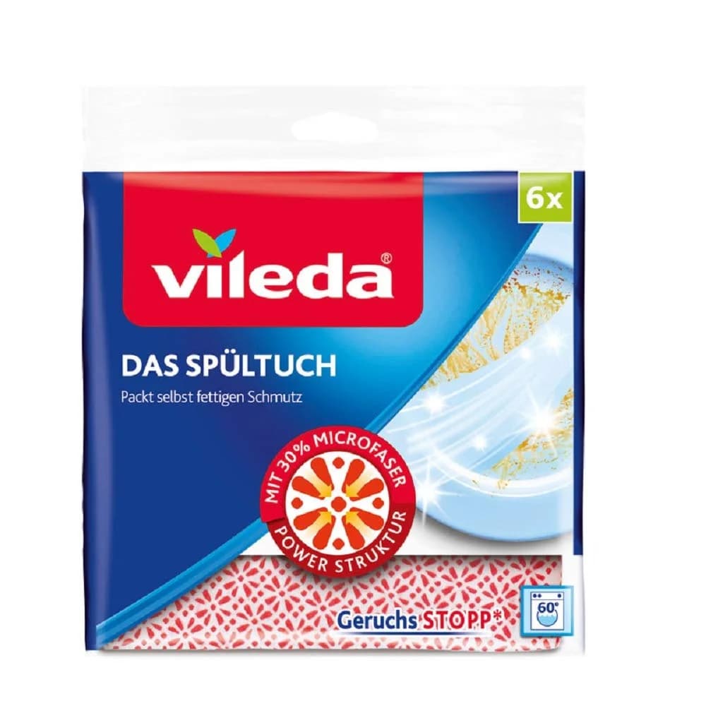 Vileda Spültuch 60 °C waschbar 6 Stück, 34x34 cm