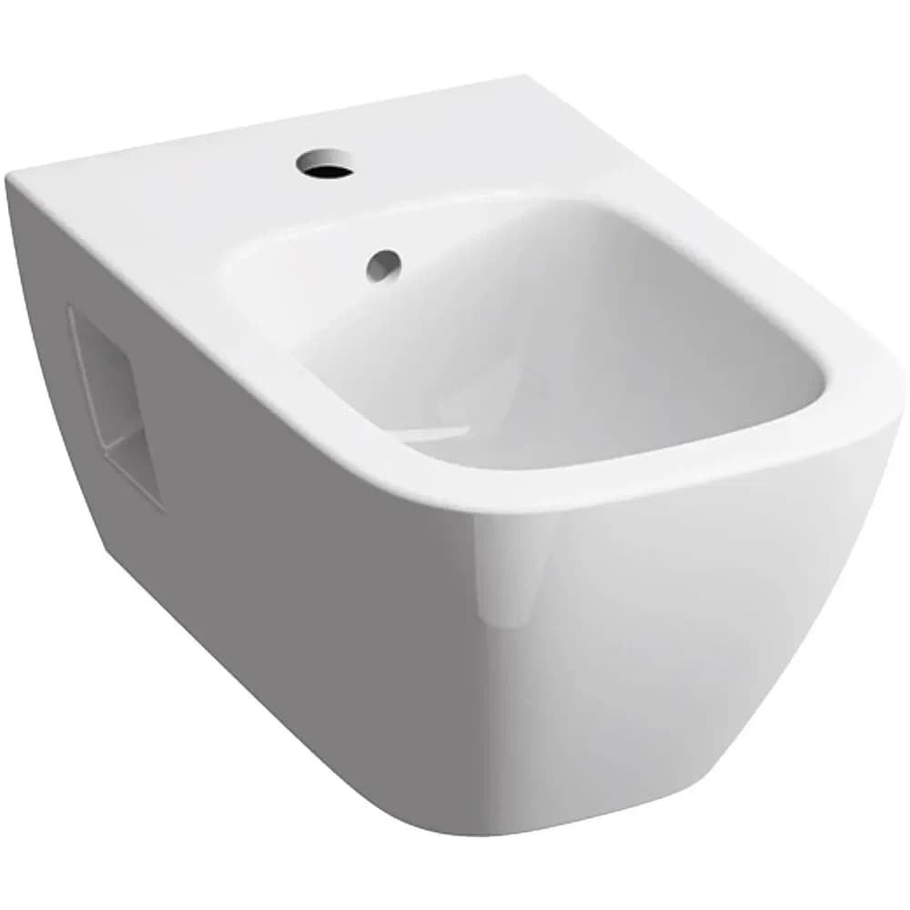 Geberit Renova Plan Wandbidet teilgeschlossene Form mit Überlauf, weiß
