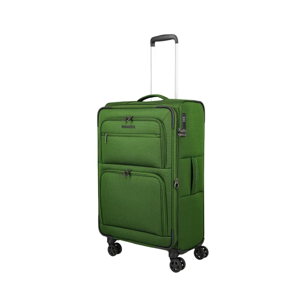 Travelite CUBIS Trolley M (72 cm) erweiterbar - Green Koffer24