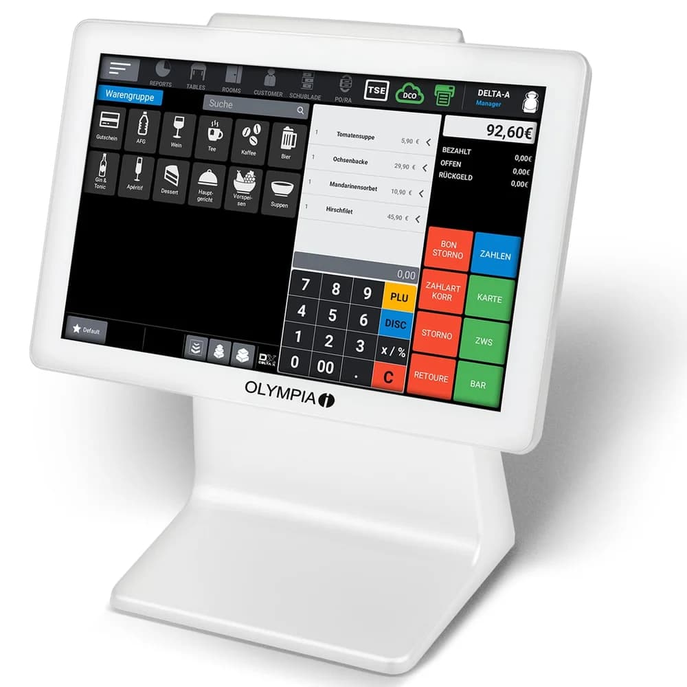 Olympia Registrierkasse TS10 +Scanner weiss