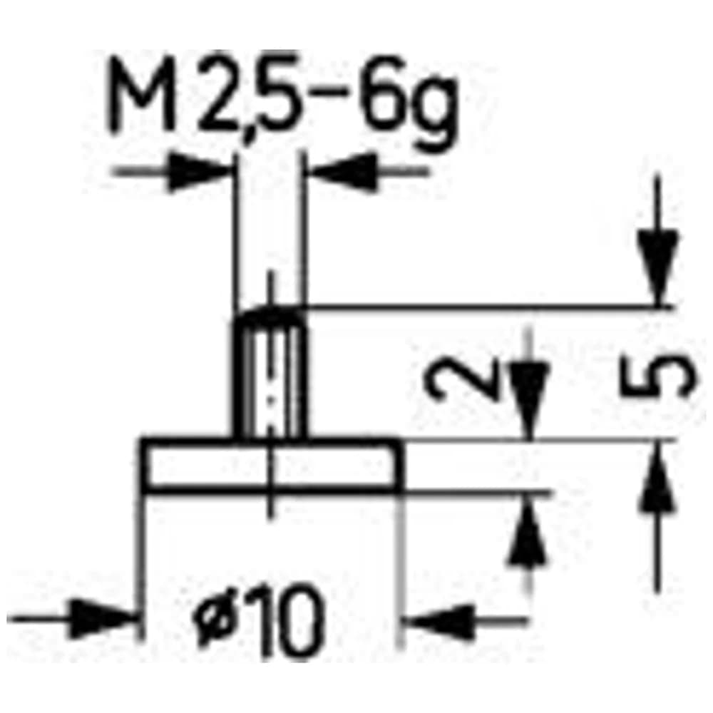 KÄFER Messeins.D.20mm plan M2,5 STA z.Messuhren - 62126