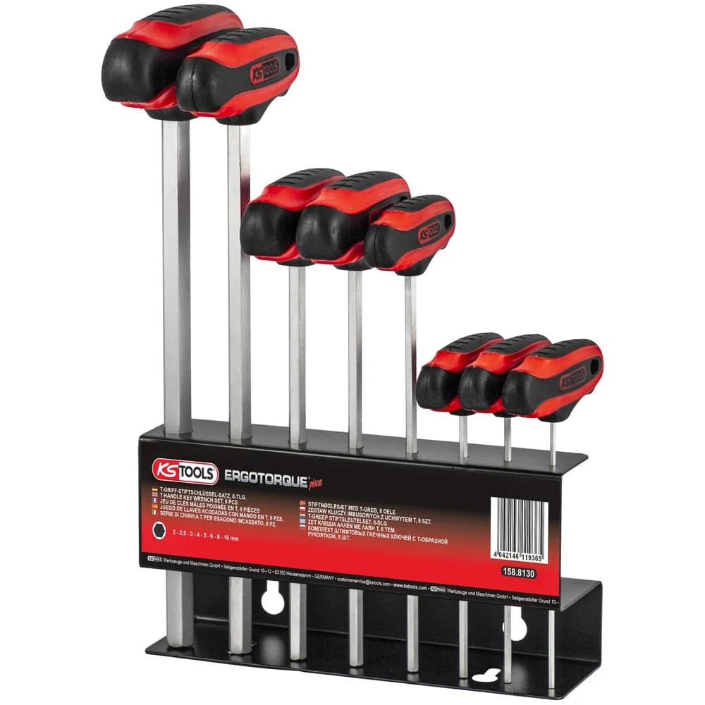 KS TOOLS T-Griff-Innensechskant-Schlüssel-Satz 8tlg. - 158.8130