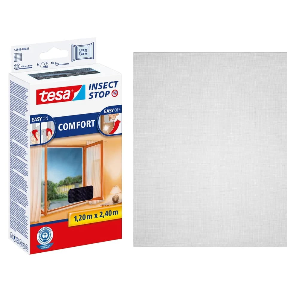 tesa Comfort Fliegengitter 1.200 x 2.400 mm Anthrazit