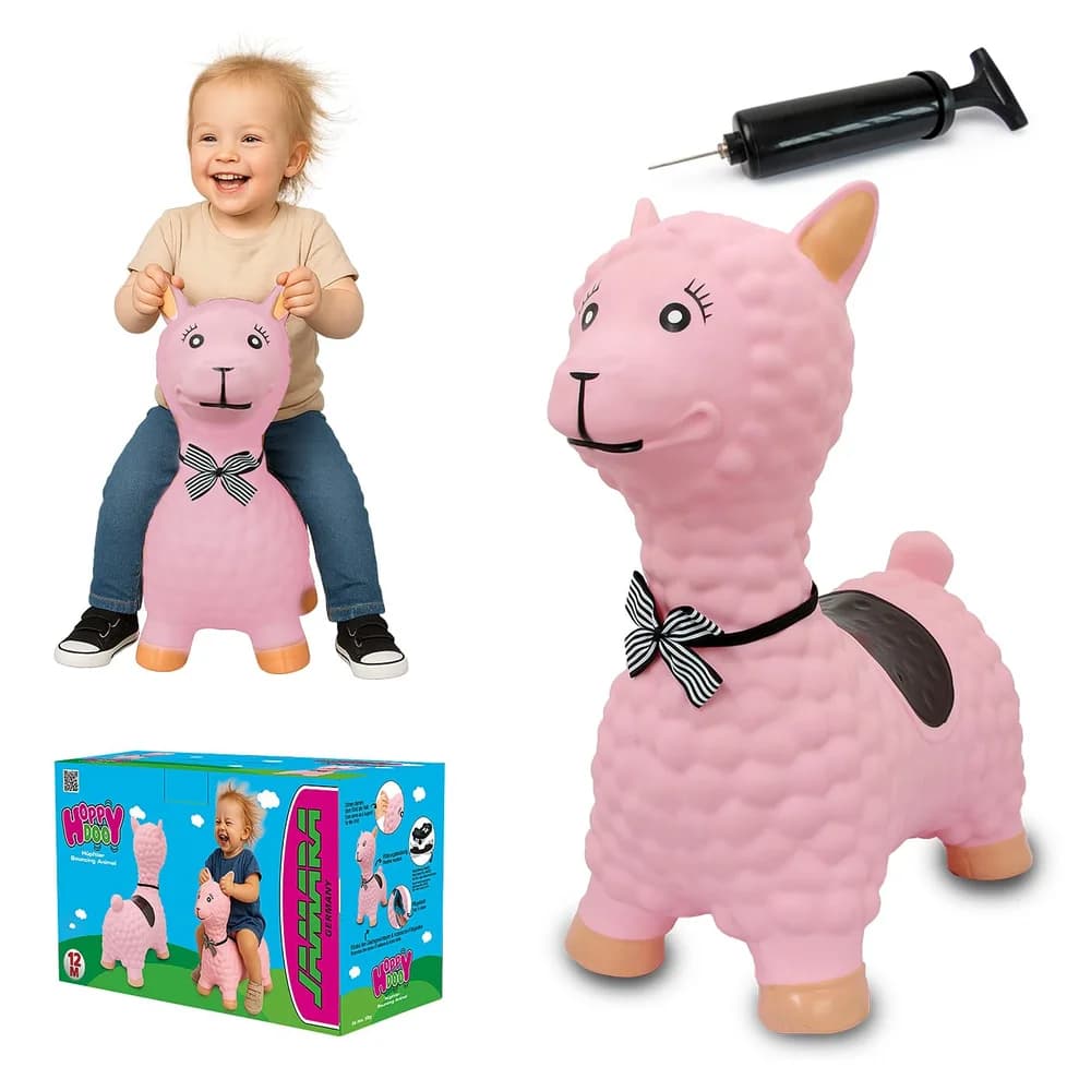 Jamara Hüpftier Lama rosa mit Pumpe