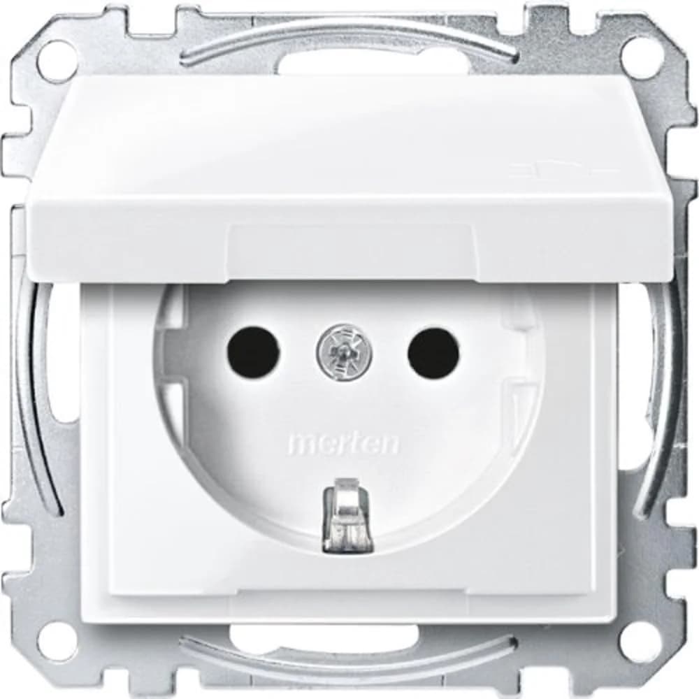 Merten SCHUKO-Steckdose pws/gl MEG2310-0319