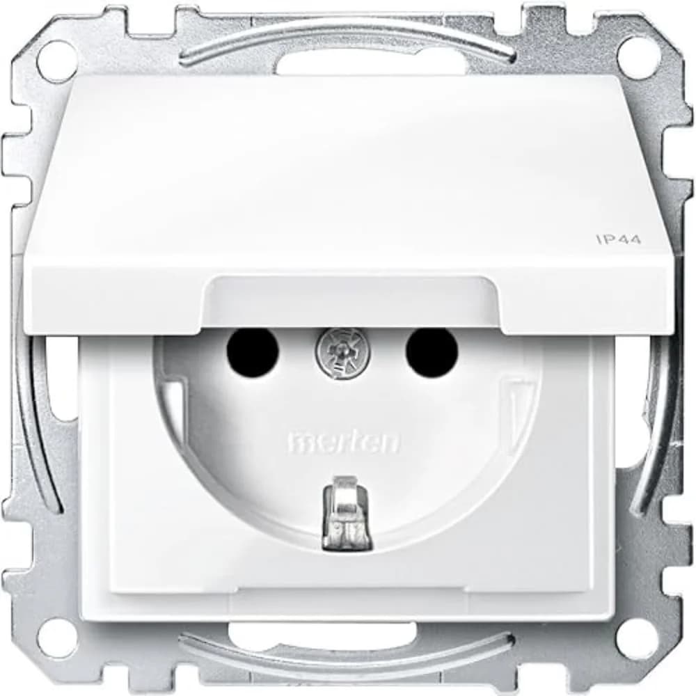 Merten SCHUKO-Steckdose pws/gl MEG2414-0319