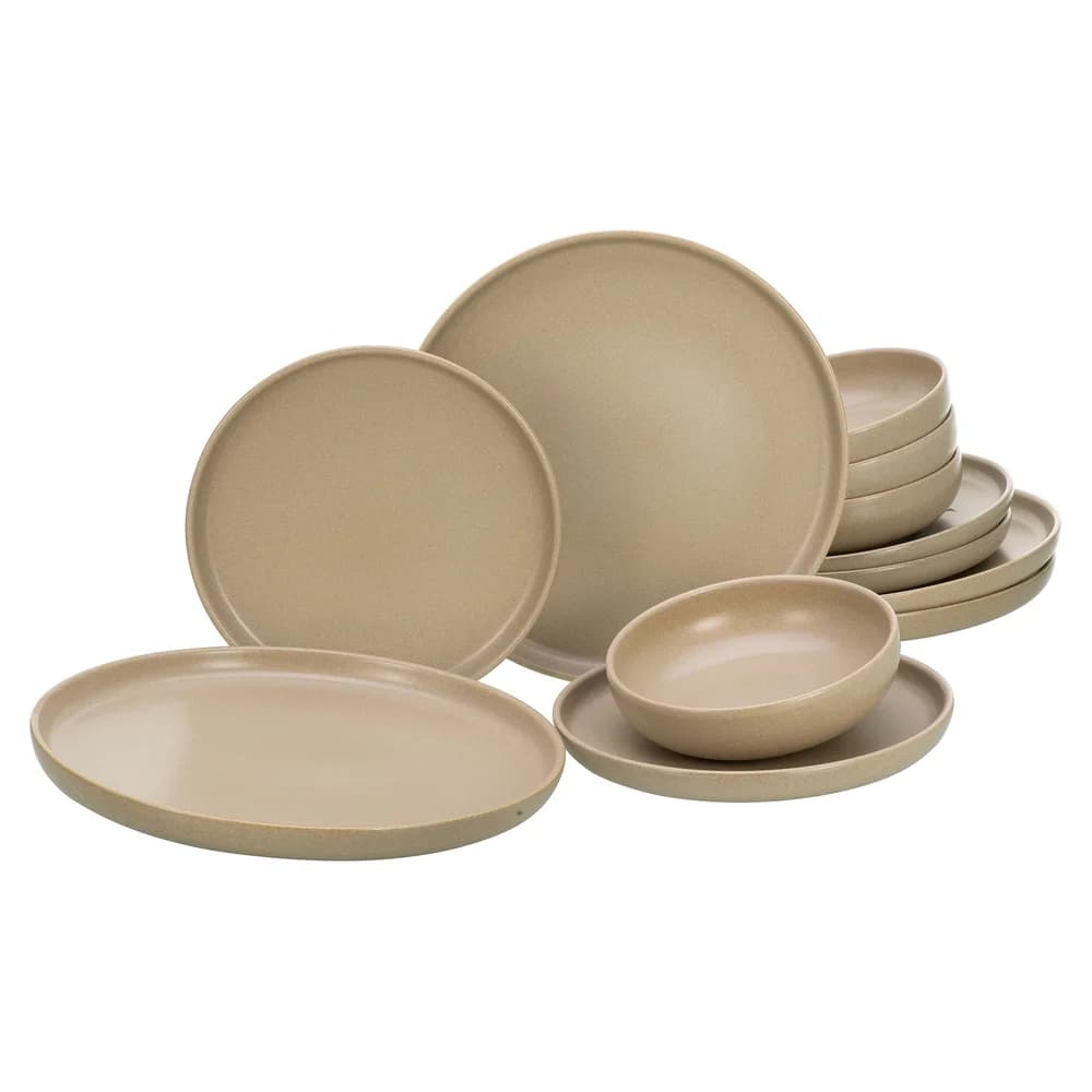 CreaTable Uno Sand Tellerset 12-tlg Steinzeug
