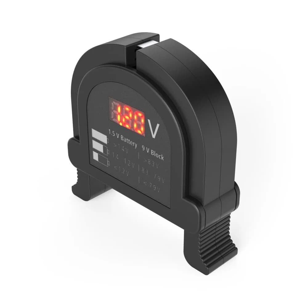 Hama Digitaler Batterie-Tester mit Restspannungsanzeige für 1,5V & 9V Akku