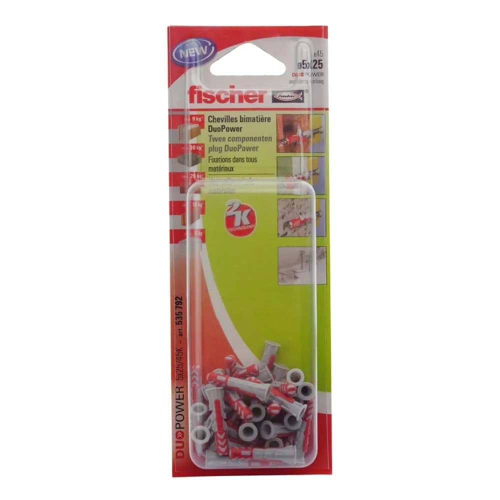 fischer Allzweckdübel DuoPower 5 x 25 K, 45 Stück