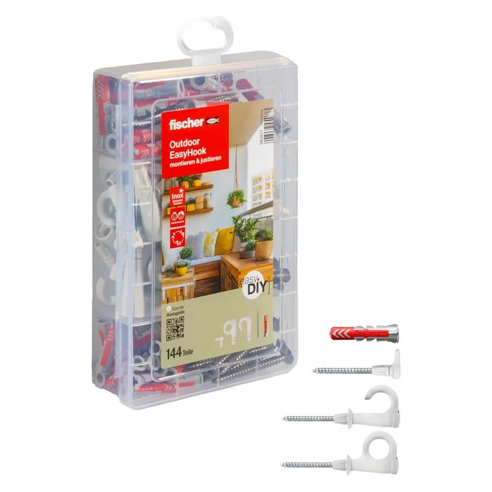 fischer EasyDIY Box Outdoor EasyHook, 144 Stück