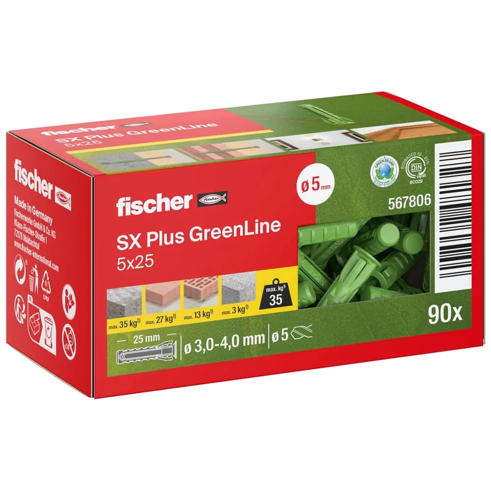 fischer Dübel SX Plus Green 5x25