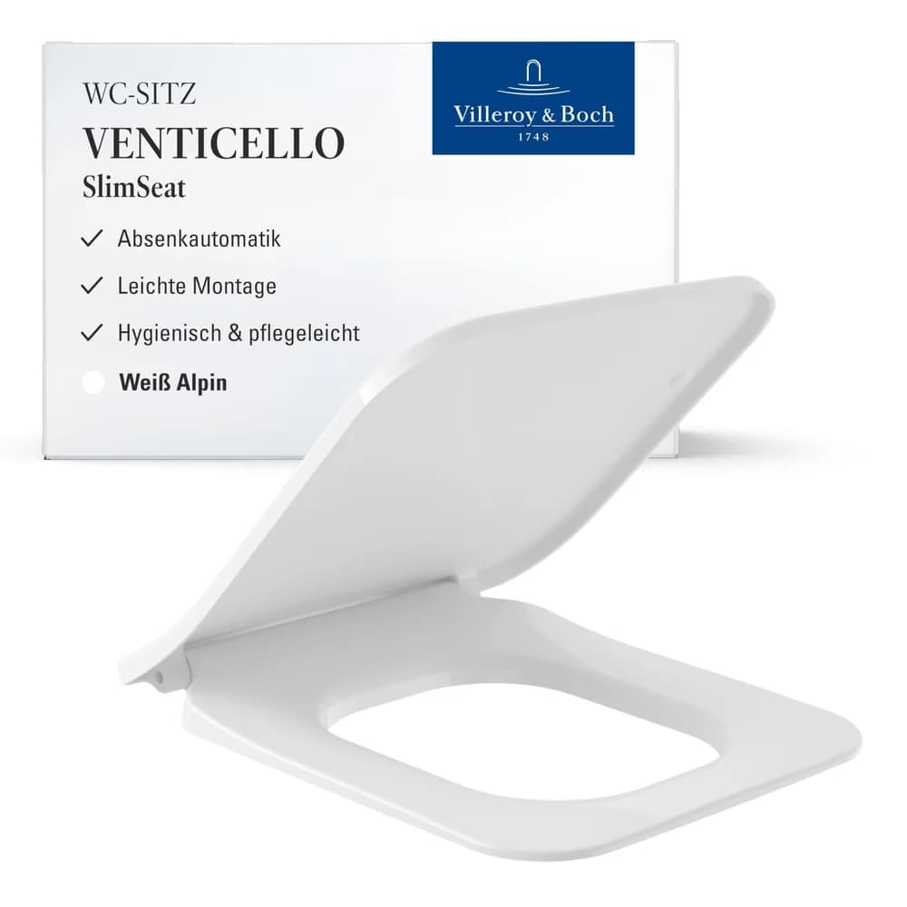 Villeroy & Boch 9M80S101 WC-Sitz SlimSeat LINE Venticello 379 - Weiß