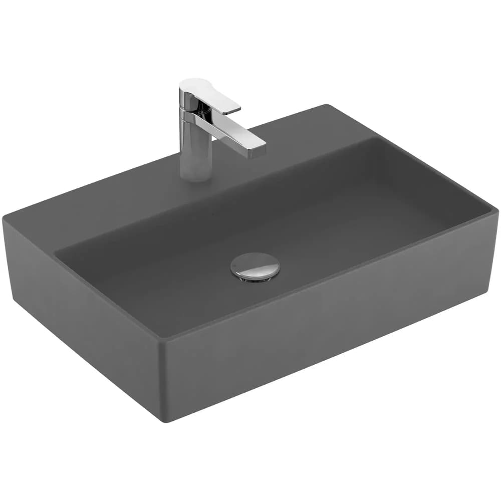 Villeroy & Boch Aufsatzwaschbecken Memento 2.0 4A0761 600x420x140mm Graphite CeramicPlus, 4A0761i4 4A0761i4