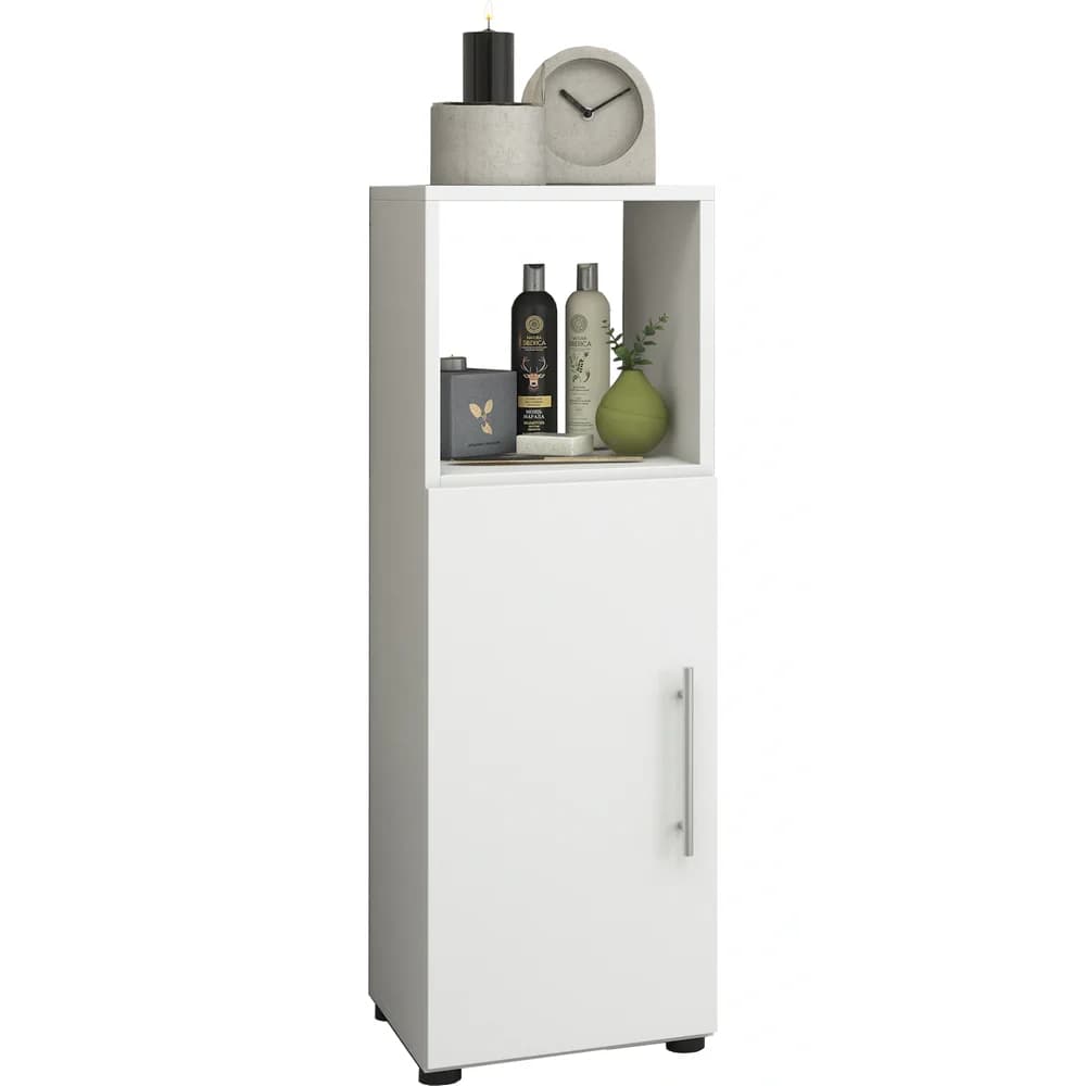 VCM Badmöbel Midischrank Flandu Weiß H. 93 x B. 31 x T. 30 cm