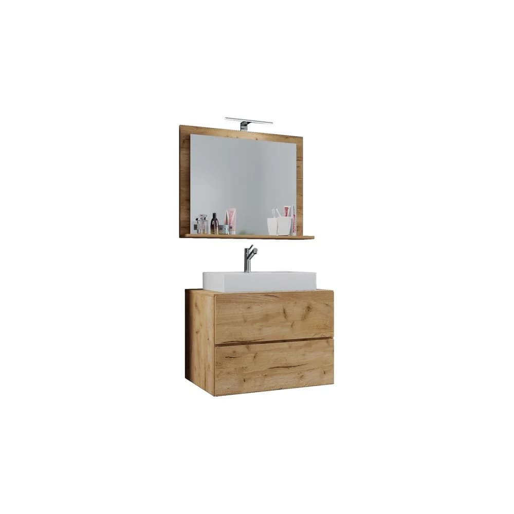 VCM Badmöbel Waschtisch Lendas Honig-Eiche H. 134 x B. 60 x T. 51 cm