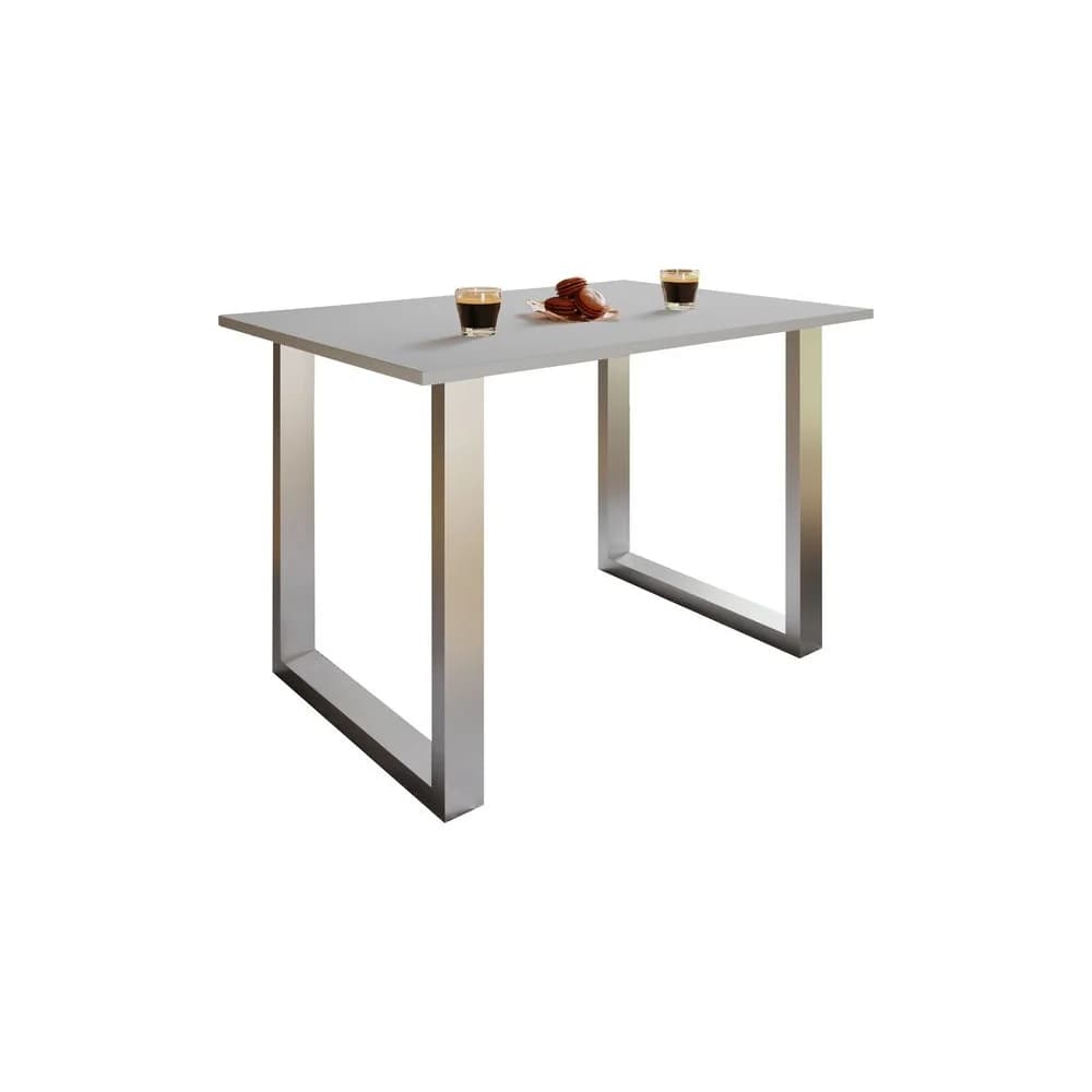 VCM Esstisch Xona Silber / Grau H. 76 x B. 140 x T. 80 cm