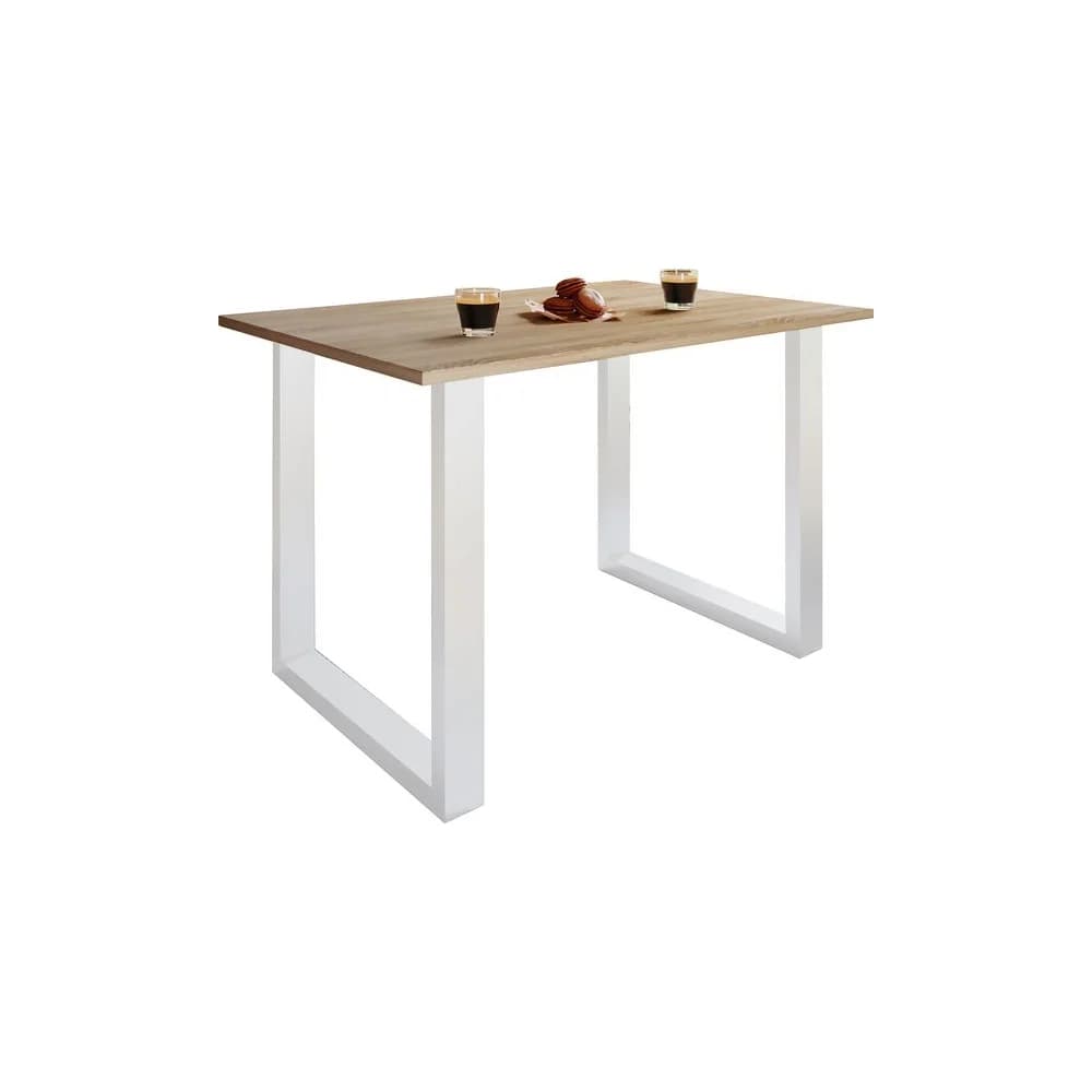 VCM Esstisch Xona Weiß / Sonoma-Eiche H. 76 x B. 110 x T. 80 cm