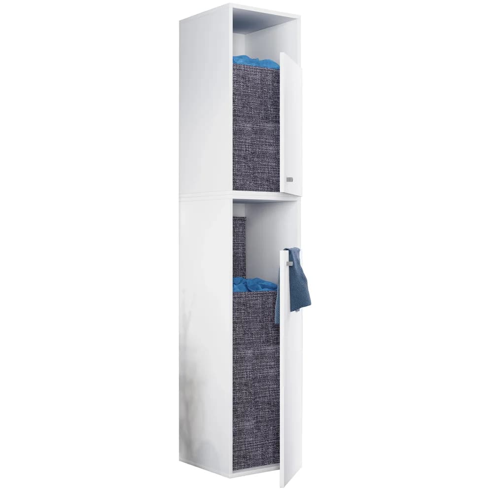 VCM Badmöbel Hochschrank Dreso Weiß H. 184 x B 35x T. 39 cm