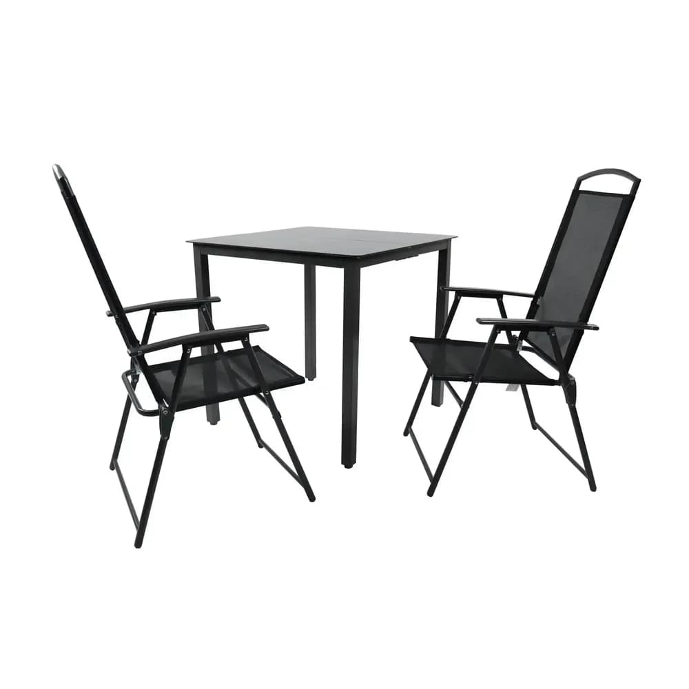 Gartenmöbel 3er-Set , schwarz , Maße (cm): B: 80 H: 76