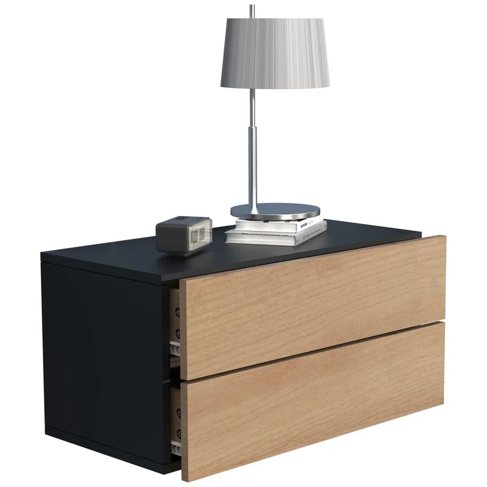 VCM Wandregal »Usal«, BxHxL: 60 x 30 x 32 cm - schwarz