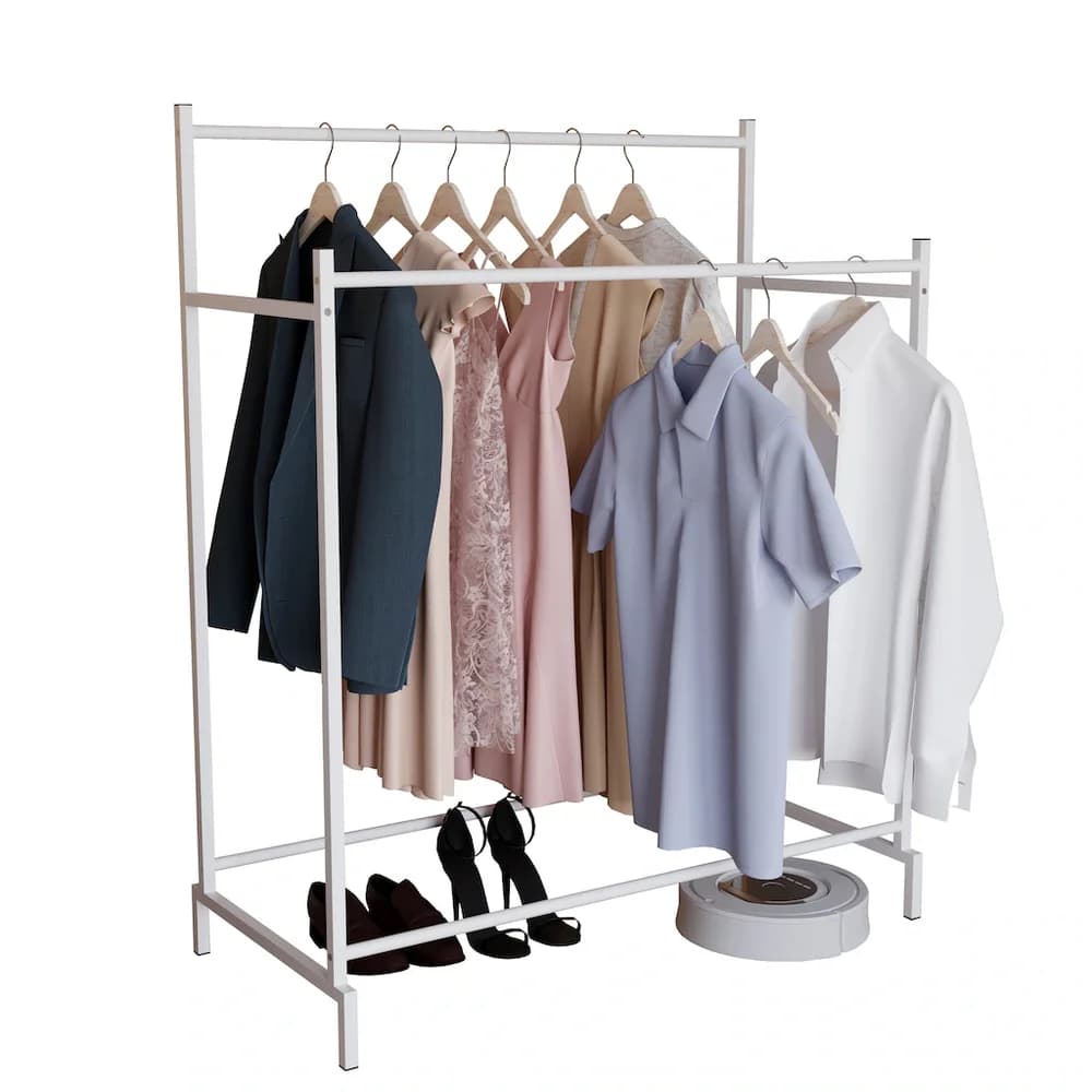 VCM Kleiderschrank Labol L Weiß H. 136 x B. 103 x T. 52 cm
